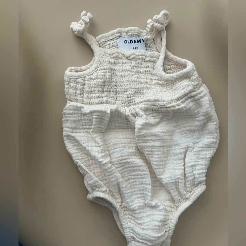 Old Navy Cream Bodysuit- 3-6 M